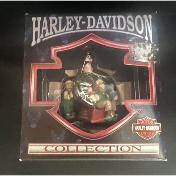 vintage harley davidson christmas ornament In Box 1997, North Pole Motorcycle Cl - Picture 4 of 6